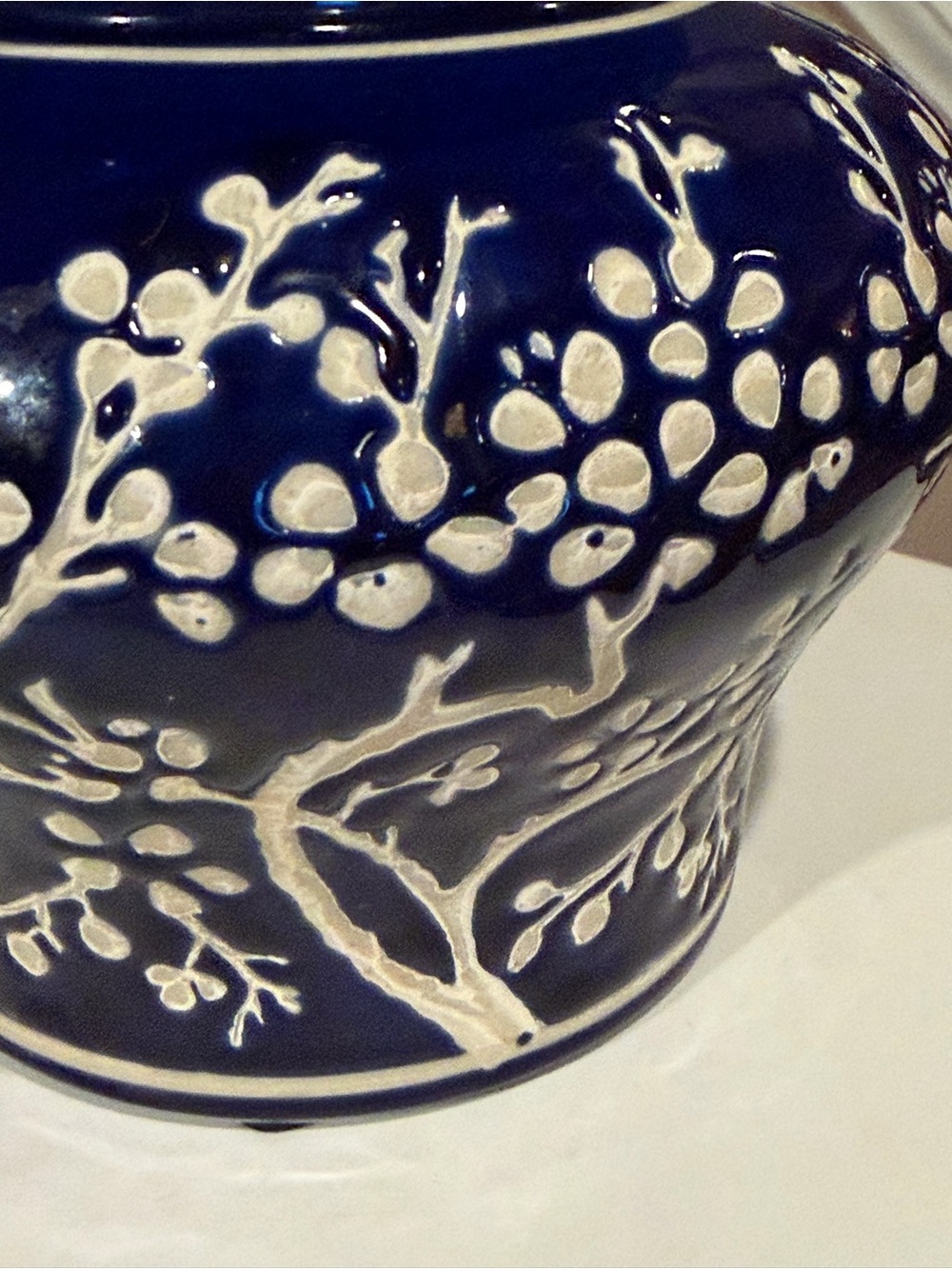 Blue and White Ceramic Ginger Jar - Picture 8 of 8
